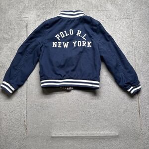 Polo Ralph Lauren Boys Reversible Bomber Jacket New York Plaid Blue‎ Size 5